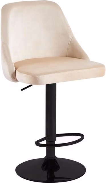 Hygrad Set of 2 Modern Velvet Swivel Bar Stools in Beige