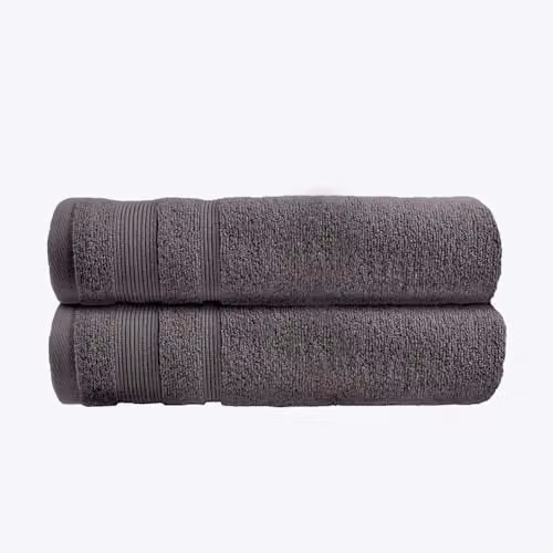 Allure Bath Fashions Luxury Zero Twist Egyptian Cotton Towel Set in Anthracite Grey, Pack of 2, W/H: 70 x 120 cm – 4