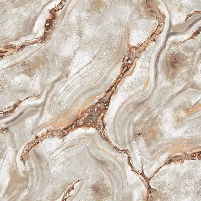 Rasch Palmetto Agate Liquid Marble Abstract Vinyl Wallpaper in Brown