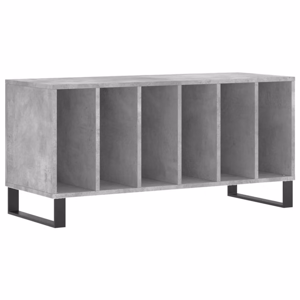 Berkfield Home Record Cabinet in Concrete Grey, W/D/H: 100 x 38 x 48 cm – 2