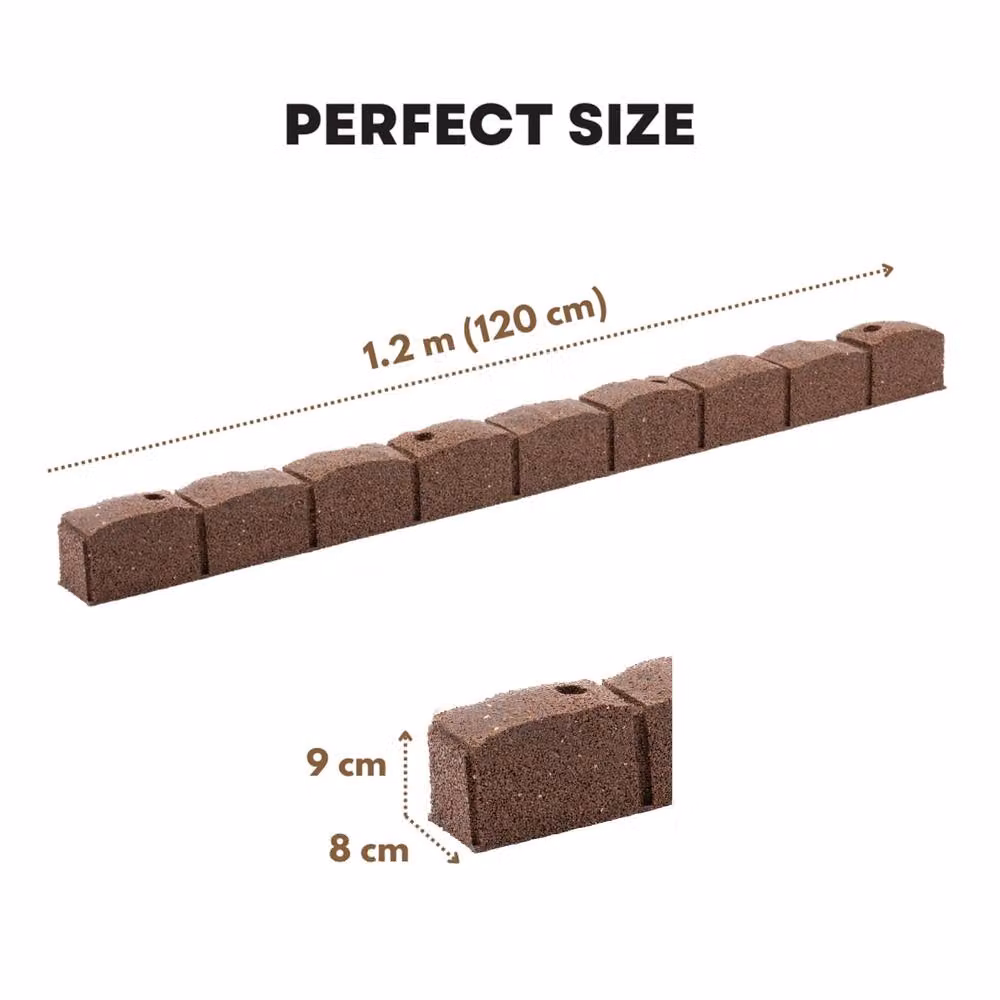 Nicoman Flexible Roman Stone Garden Lawn Edging, Brown, 2 Pack, 1.2m – 3
