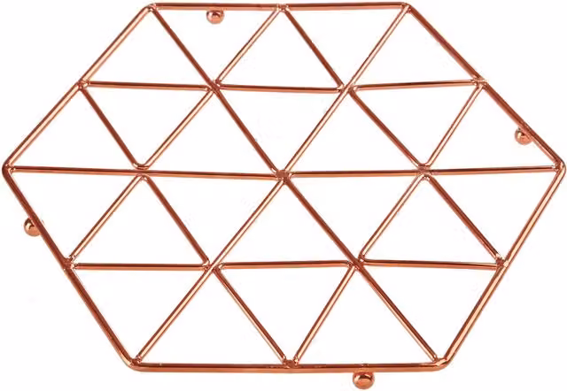 Orsina Hexagonal Cast Iron Trivet in Gold