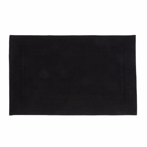 Christy Fina Luxury Woven Cotton Bath Mat, Black, W/D/H: 80 x 50 x 5 cm – 1