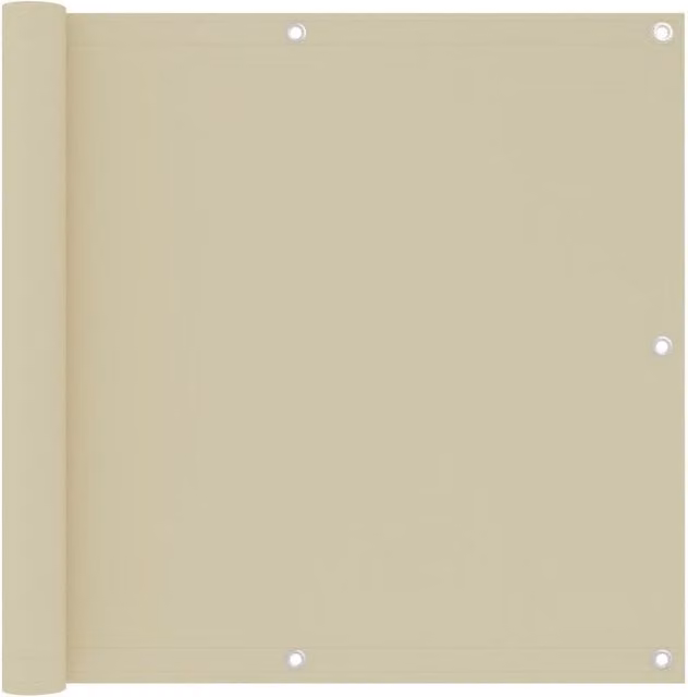Berkfield Home Balcony Screen in Beige Oxford Fabric, W: 90 cm, H: 500 cm