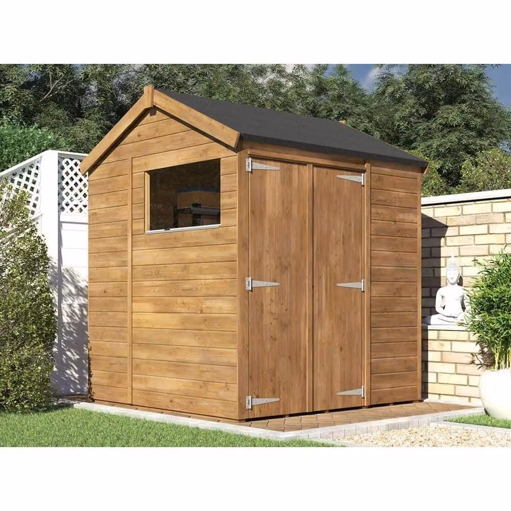 Dunster House Rustic Wooden Gable Garden Shed in Brown – 3