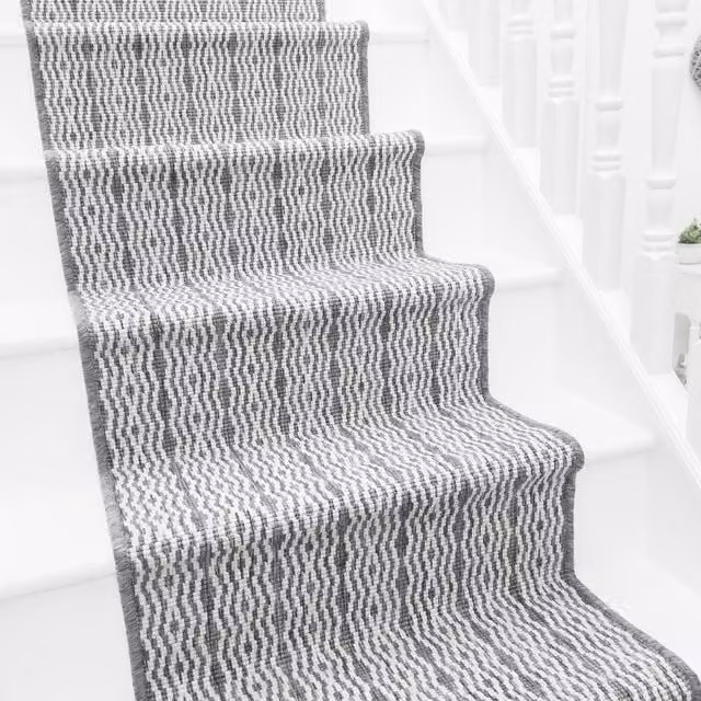 runrug Cable Stair Runner Carpet in Grey, W: 60 cm, L: 720 cm