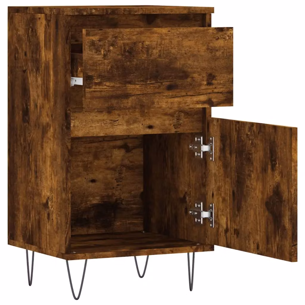 Berkfield Home Smoked Oak Sideboard in Brown, W/D/H: 40 x 35 x 70 cm – 4