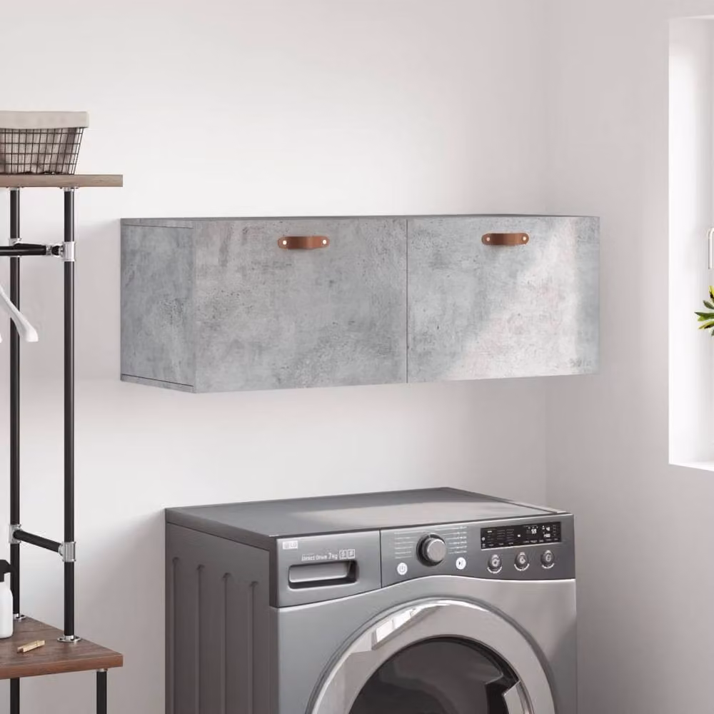 Berkfield Home Wall Mounted Cabinet in Concrete Grey, W/D/H: 100 x 36.5 x 35 cm – 2