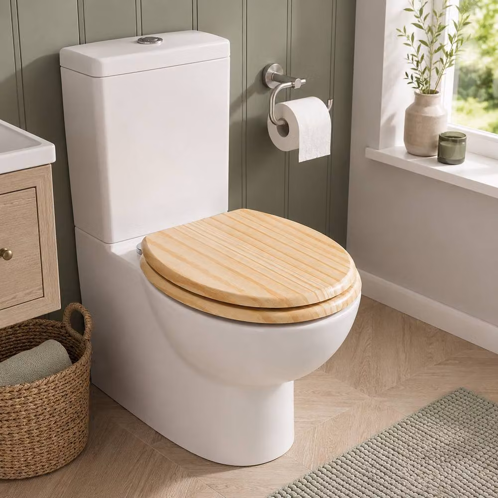 Marco Paul Oval MDF Toilet Seat with Soft Close and Quick Release Button in Beige – 3