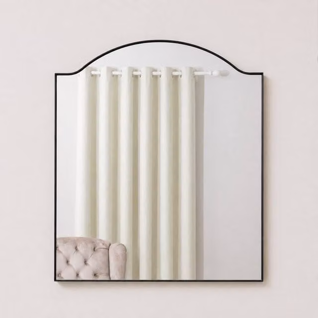 Melody Maison Vintage Black Metal Framed Wall Mirror W: 50 cm, H: 65 cm