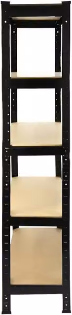 Monstershop Set of 8 T-RAX Black Metal and MDF Racking Units with Adjustable Shelves, W/D/H: 75 x 30 x 150 cm