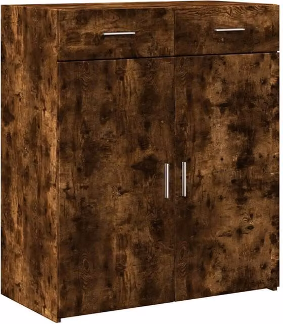 Berkfield Home Smoked Oak Sideboard in Brown, W/D/H: 80 x 42.5 x 93 cm – 1