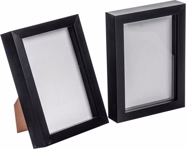 Nicola Spring Black Rectangular 3D Shadow Box Photo Frames, Pack of 2 – 4