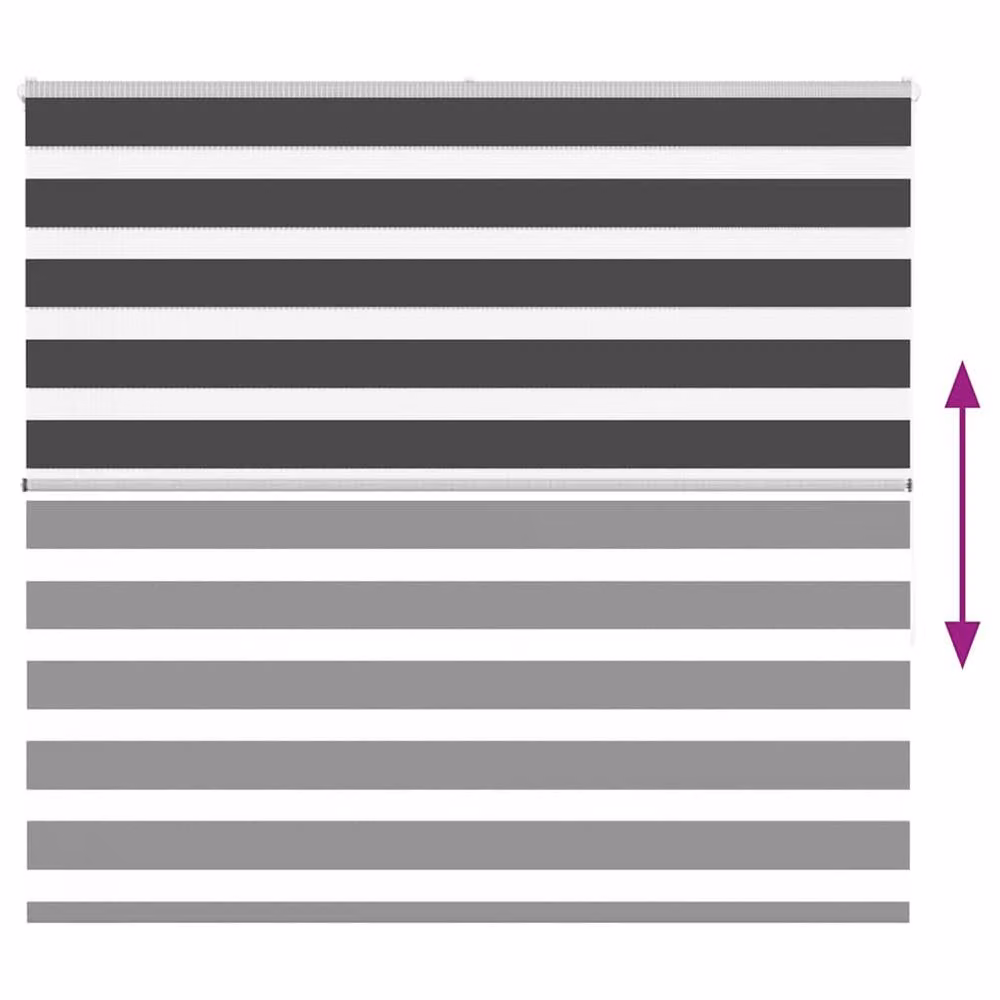 Berkfield Home Elegant Zebra Blind in Black Polyester, W: 150 cm, H: 155 cm – 5