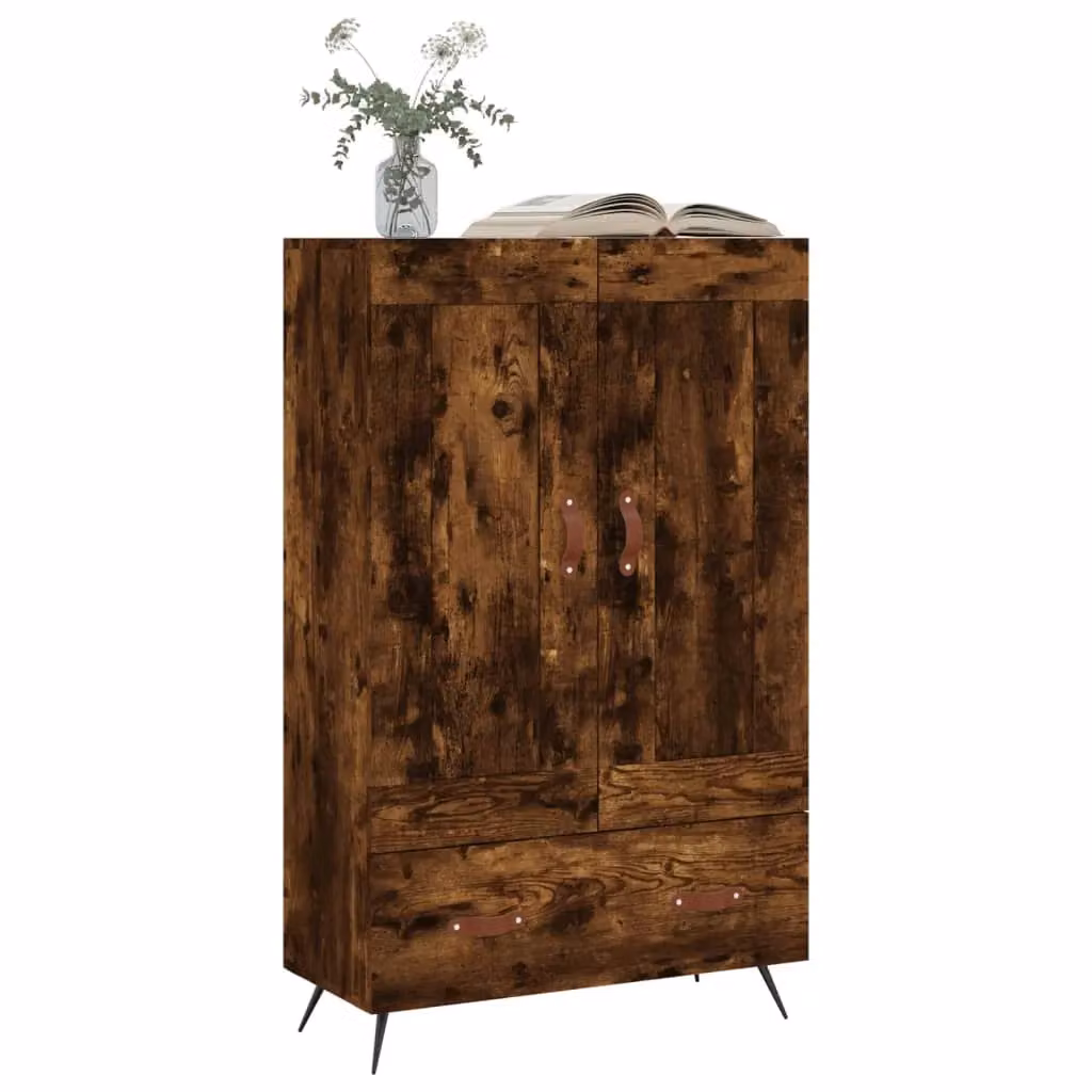 Berkfield Home Smoked Oak Highboard in Brown, W/D/H: 69.5 x 31 x 115 cm – 3