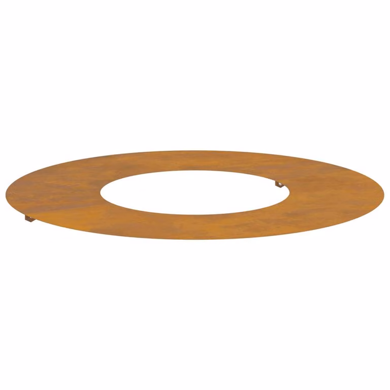 Berkfield Home Large Round Corten Steel Planter with Decorative Inlays in Brown