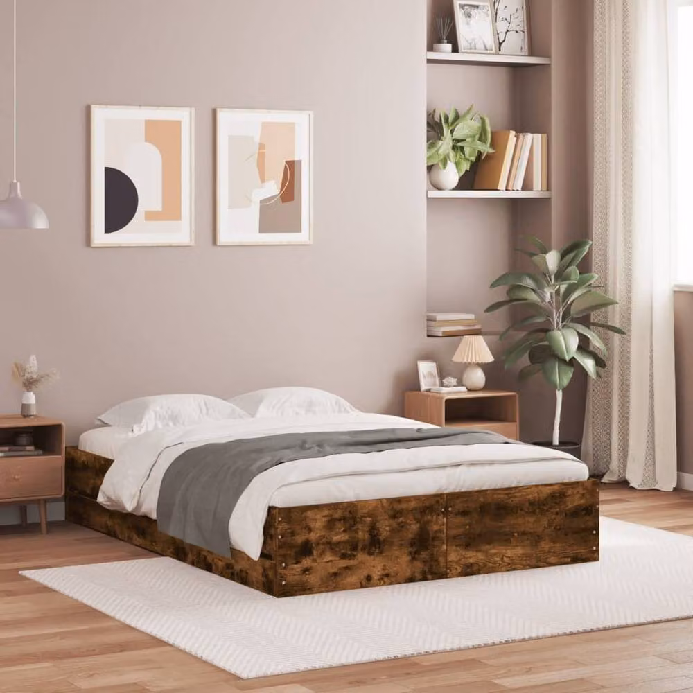 Berkfield Home Small Double Bed Frame with Drawers in Smoked Oak Brown, W/D/H: 120 x 200 cm – 2