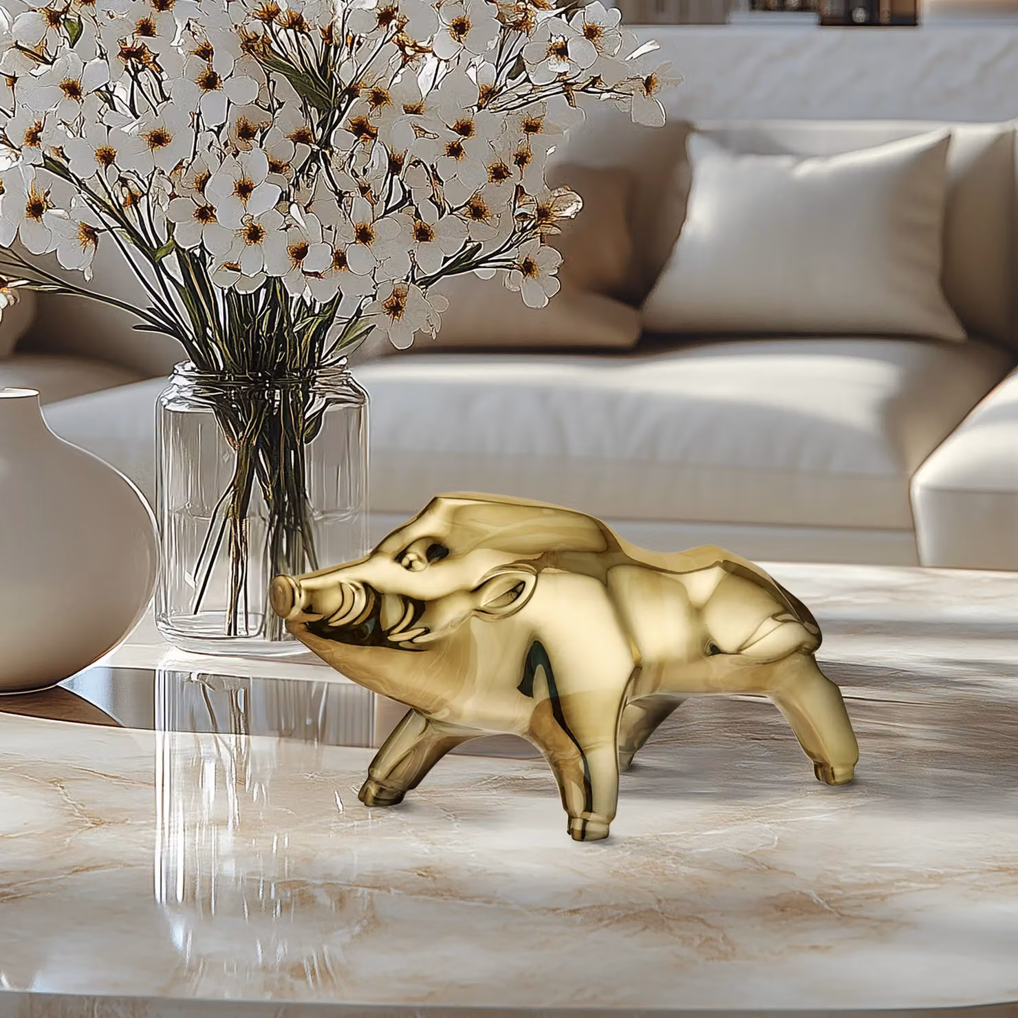 Baccarat Zodiac 2019 Year of the Pig Gold Crystal Figurine – 2