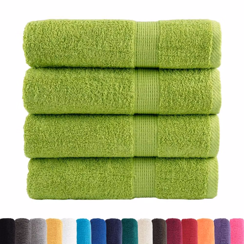 Berkfield Home SOLUND Premium Cotton Terry Hand Towels, Apple Green, 4 Pack, W: 50 cm, L: 100 cm, 600 gsm – 2