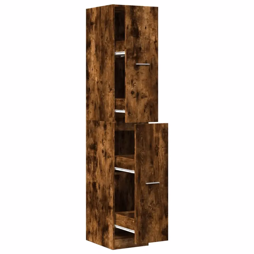 Berkfield Home Apothecary Cabinet in Smoked Oak Brown, W/D/H: 30 x 41 x 174.5 cm – 2