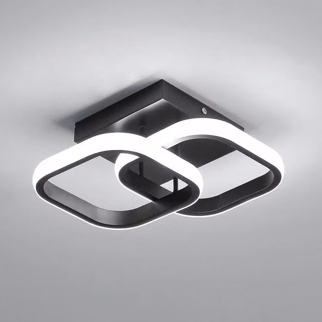 COMELY Modern Square LED Ceiling Light, 22W, 6000K Cool White, Black – 1