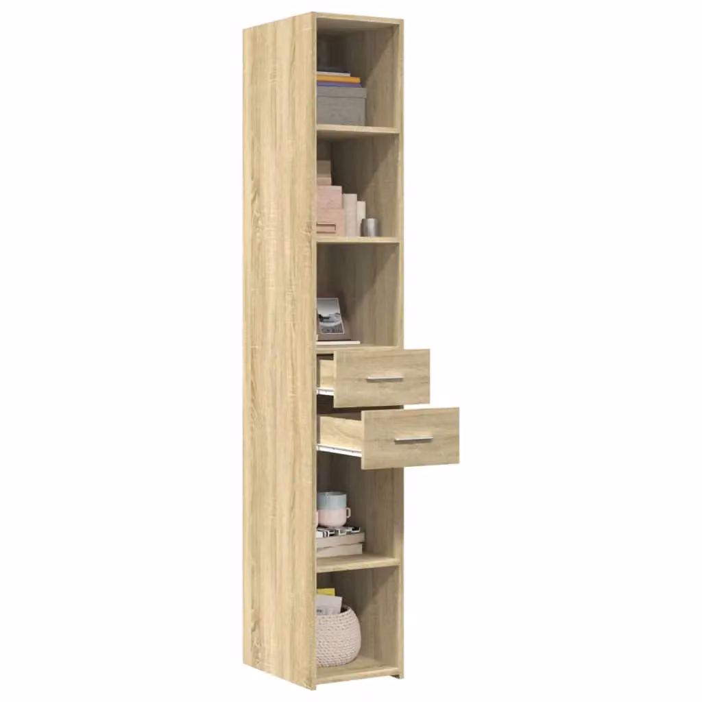 Berkfield Home Sonoma Oak Highboard in Brown, W/D/H: 30 x 42.5 x 185 cm – 2