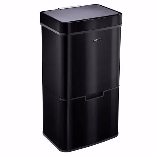 Cooks Professional 75L Recycling Sensor Bin in Black with 25 Biodegradable Bin Bags – 3