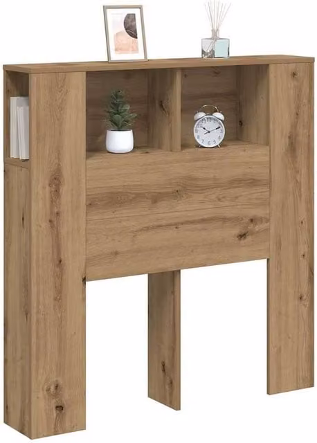 Berkfield Home Artisan Oak Headboard Cabinet in Brown, W/D/H: 100 x 19 x 104.5 cm – 1