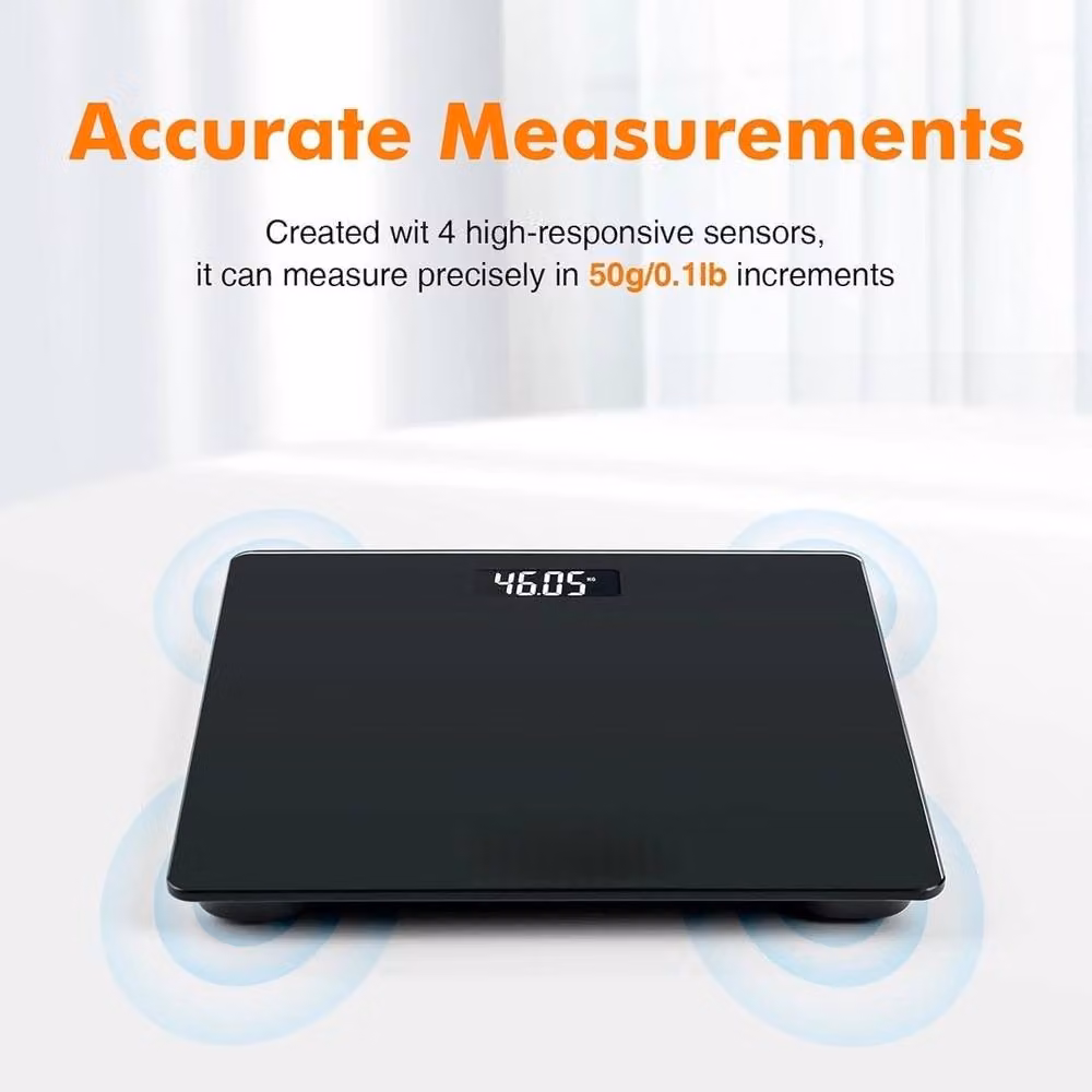 NESTLUNE LCD Digital Electronic Body Bathroom Scale, Black, W: 60 cm x D: 60 cm – 2
