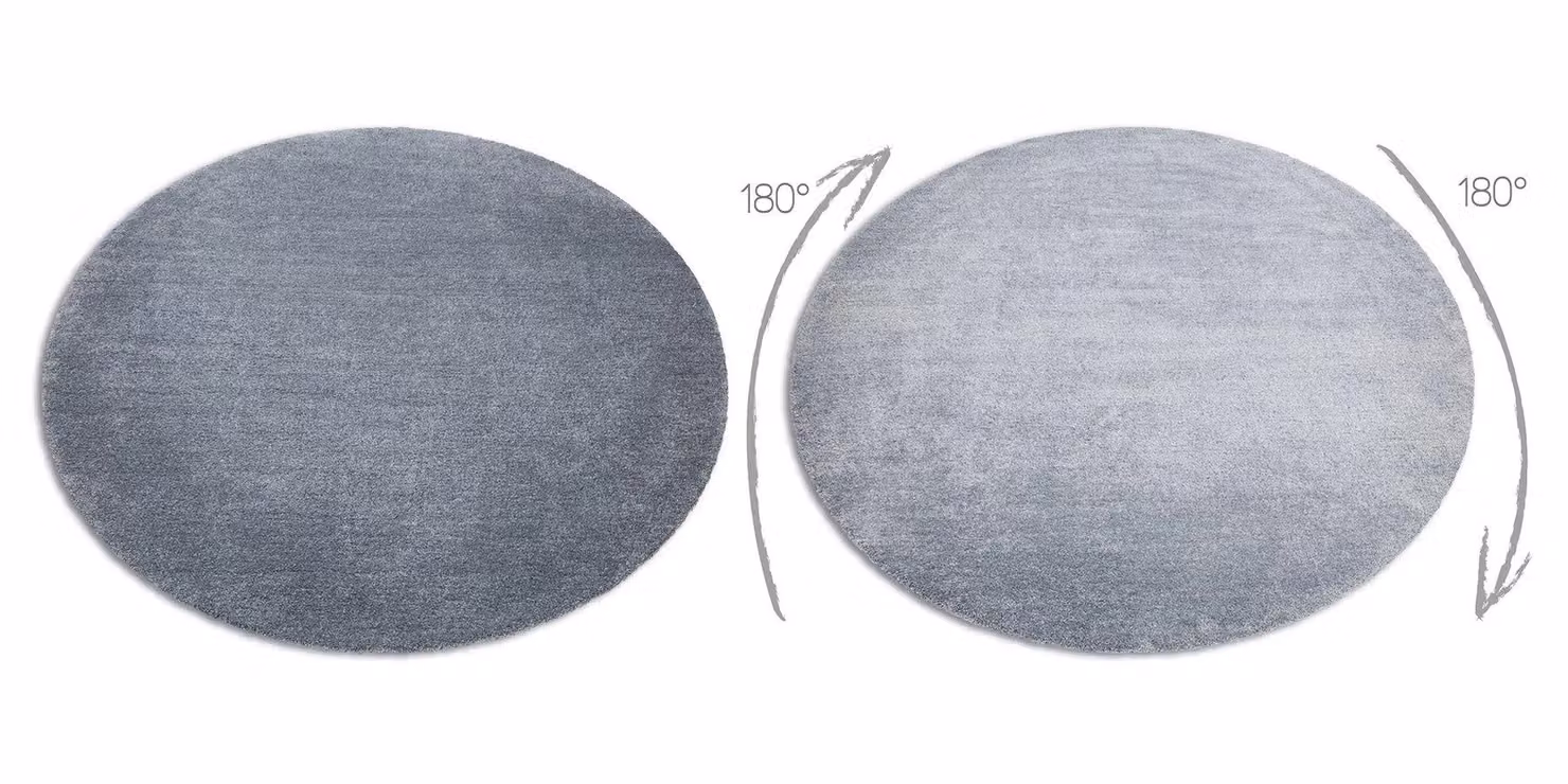 RugsX Latio Round Grey Washable Polyester and Felt Rug, Diameter: 80 cm – 2