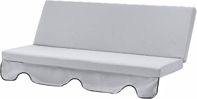 Gardenista Grey Water Repellent Polyester 3 Seater Garden Swing Bench Cushion Replacement