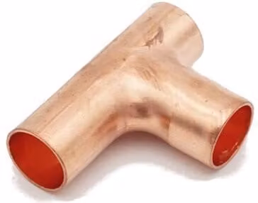PrimaPlus 15mm Endfeed Swept Branch Tee Copper Plumbing Fitting in Grey