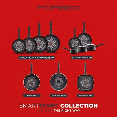 Tower SmartStart Forged 5 Piece Non-Stick Cookware Set in Black – 7