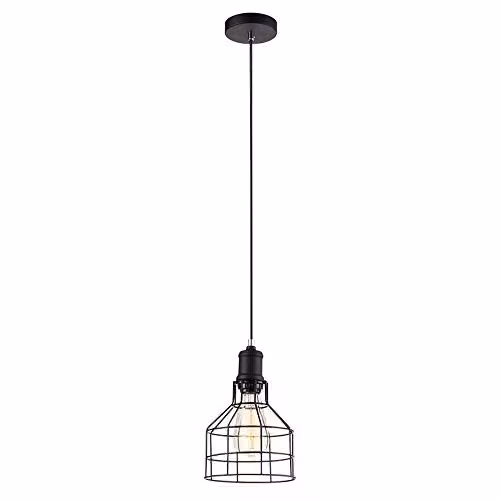 Netlighting Industrial and Retro Black Metal Hanging Pendant Light with E27 Socket