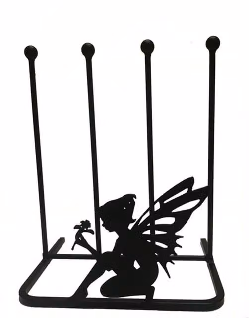 Poppyforge Fairy 2 Pair Boot Rack in Black Steel, W39 x D29 x H48 cm