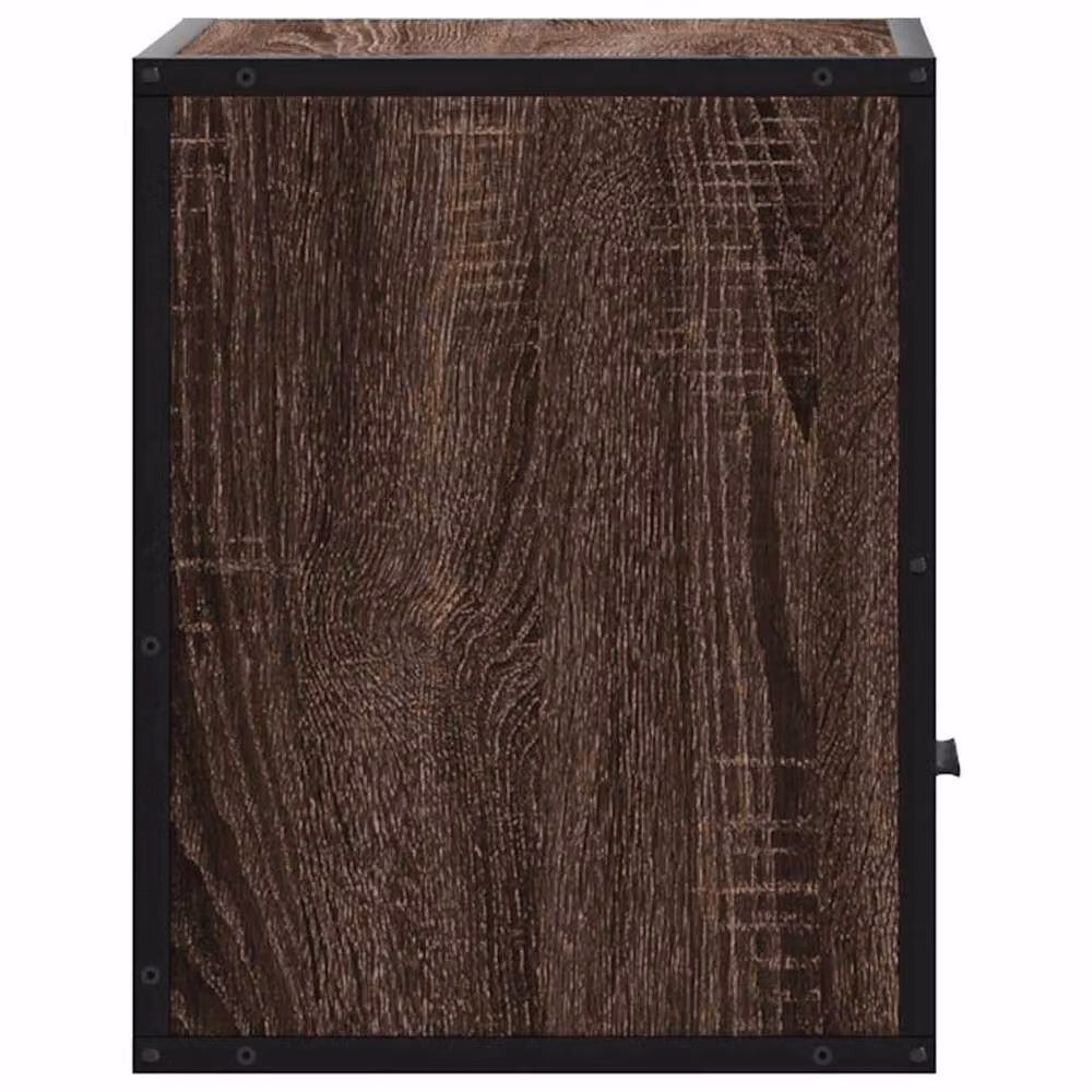 Berkfield Home Wall-mounted Bedside Cabinets, 2 Pack, Brown Oak, W: 40 cm, D: 31 cm, H: 39.5 cm – 6