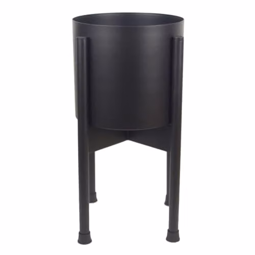 Botanik Premium Round Metal Tabletop Planter in Black with Rustic Finish, W/D/H: 20 x 20 x 18 cm – 1