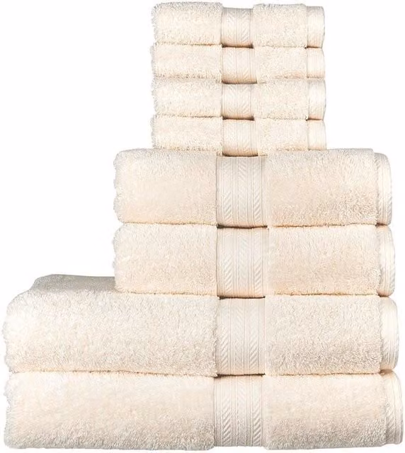 Christy Renaissance 8 Piece Egyptian Cotton Towel Bale in Light Beige, 675GSM – 1