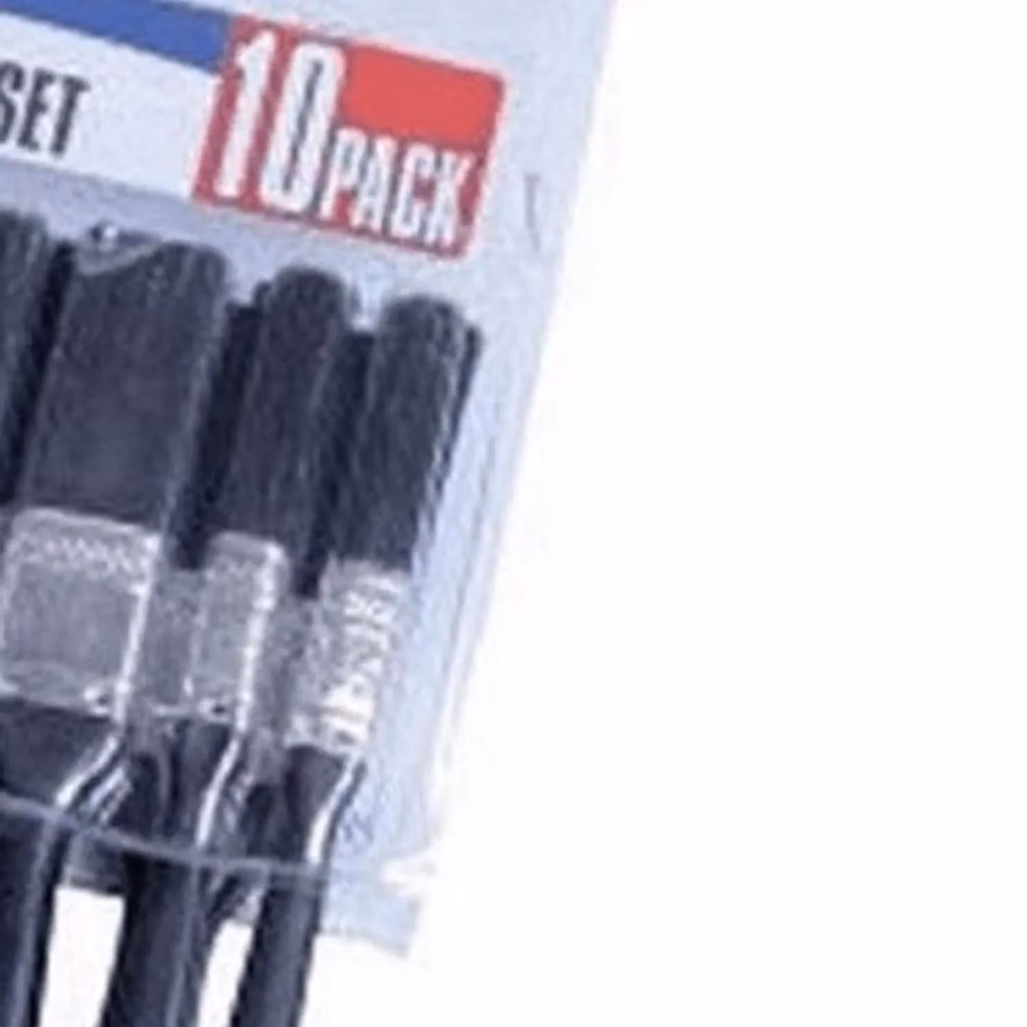 SupaDec 10 Pack Black Synthetic Flat Polyester Brush Set – 2