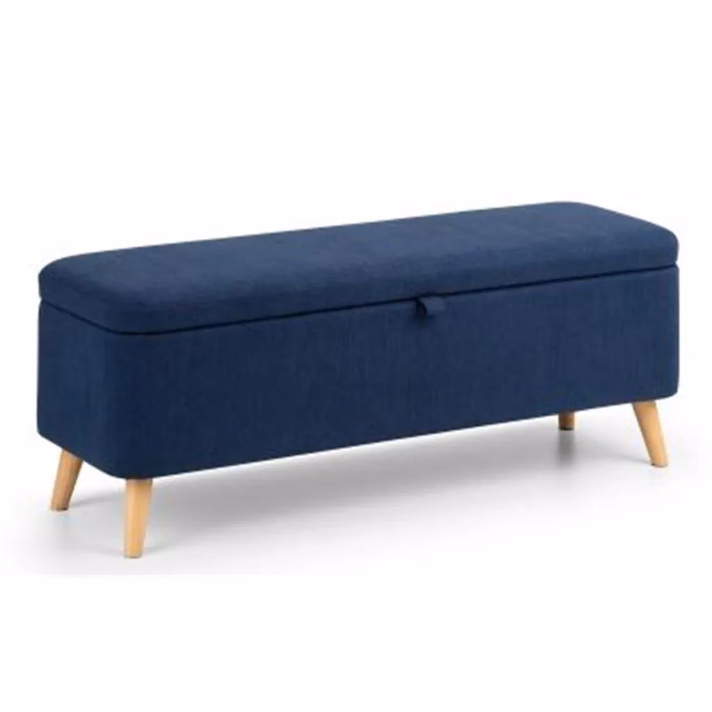 Ashfield Stilted Premium Ocean Blue Fabric Blanket Box in Dark Blue – 3
