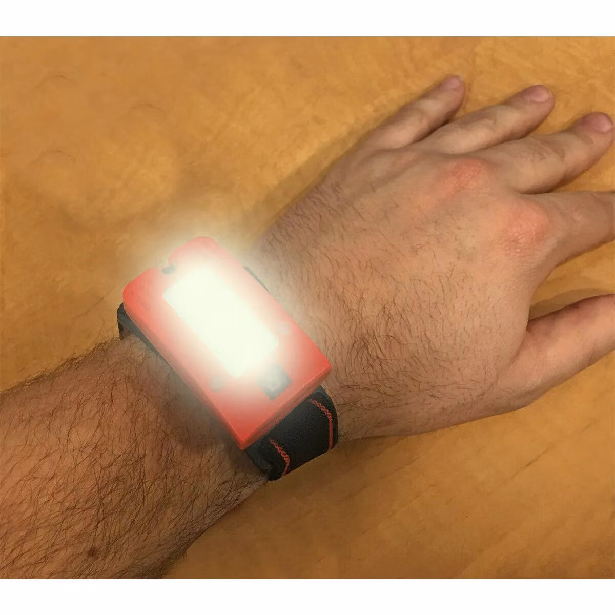 Loops Red Rechargeable LED Head Torch with Adjustable Band and Motion Sensor – 3
