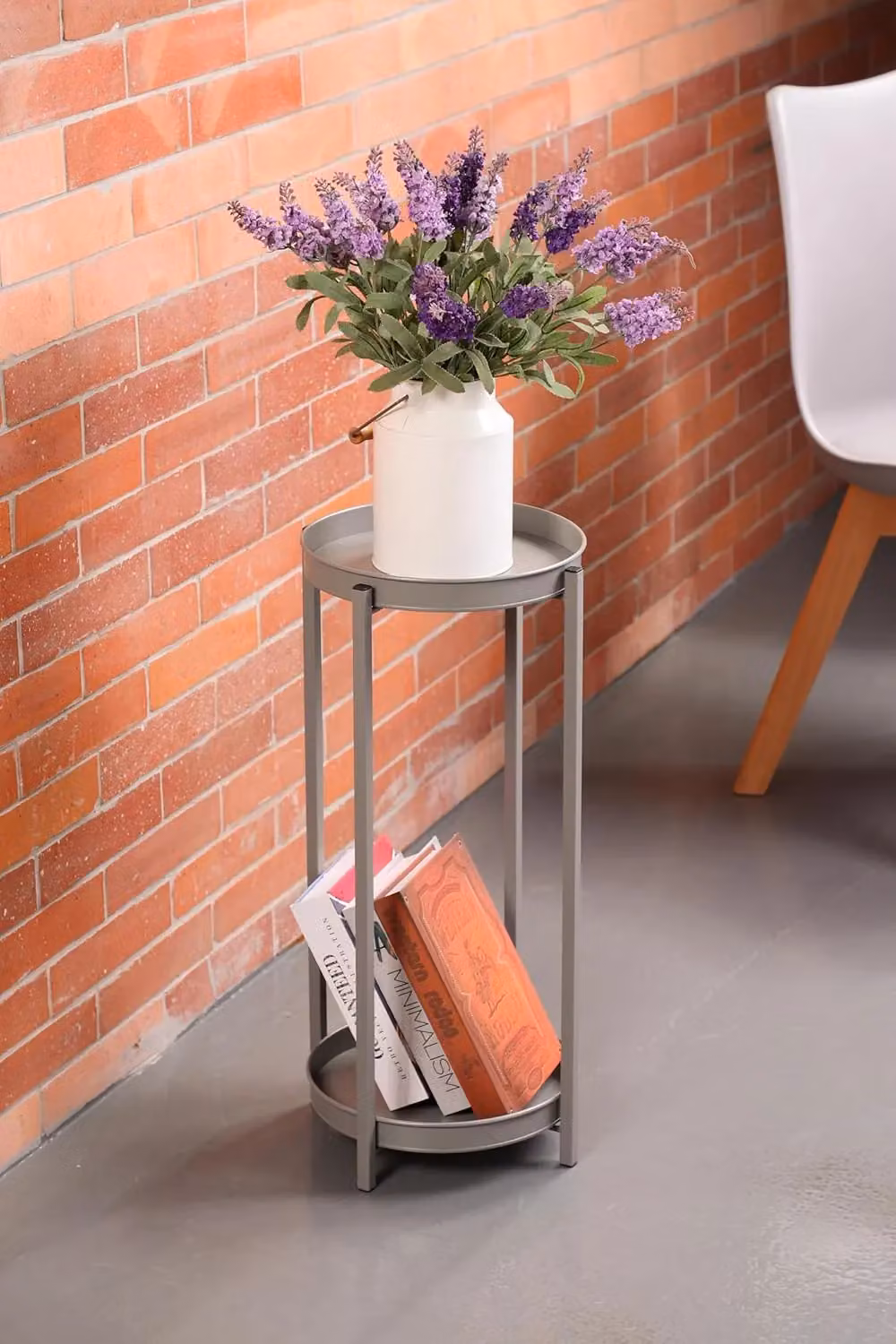 Simpa 2 Tier Matt Grey and Copper Metal Flower Plant Pot Holder Stands – 3
