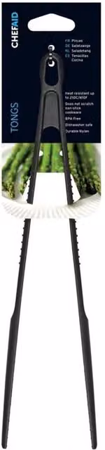 Chef Aid Black Nylon Tongs