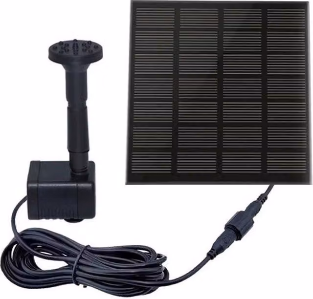 FLAVORA Solar Water Fountain Pump Kit in Black with 220 L/H Flow Rate and 1000L Capacity