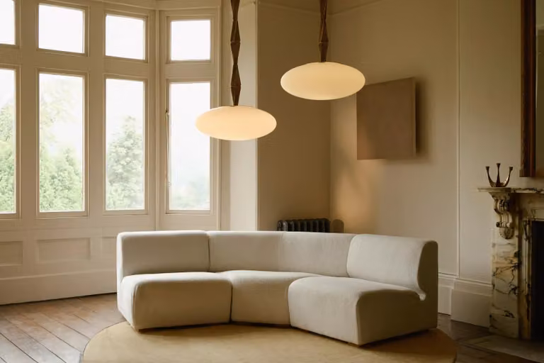 CTO Lighting Jules Modern Cone Suspended Pendant Light in Bronze and White