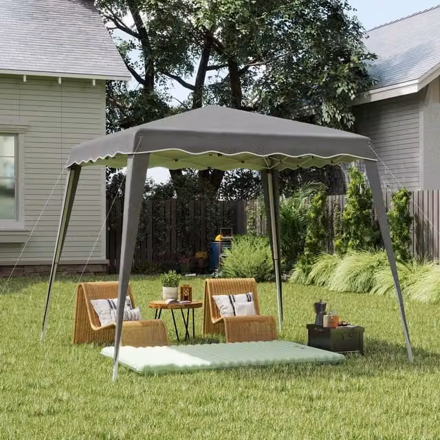 Outsunny Pop up Garden Tent, Grey, W/D/H: 240 x 240 x 240 cm