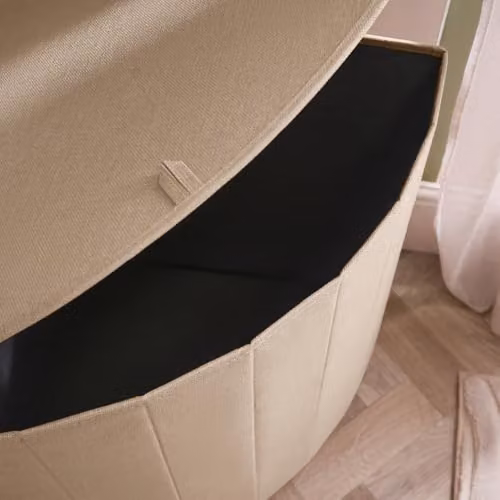 OHS Foldable Corner Laundry Hamper with Lid in Beige, W: 55 cm, D: 49 cm, H: 39 cm – 2