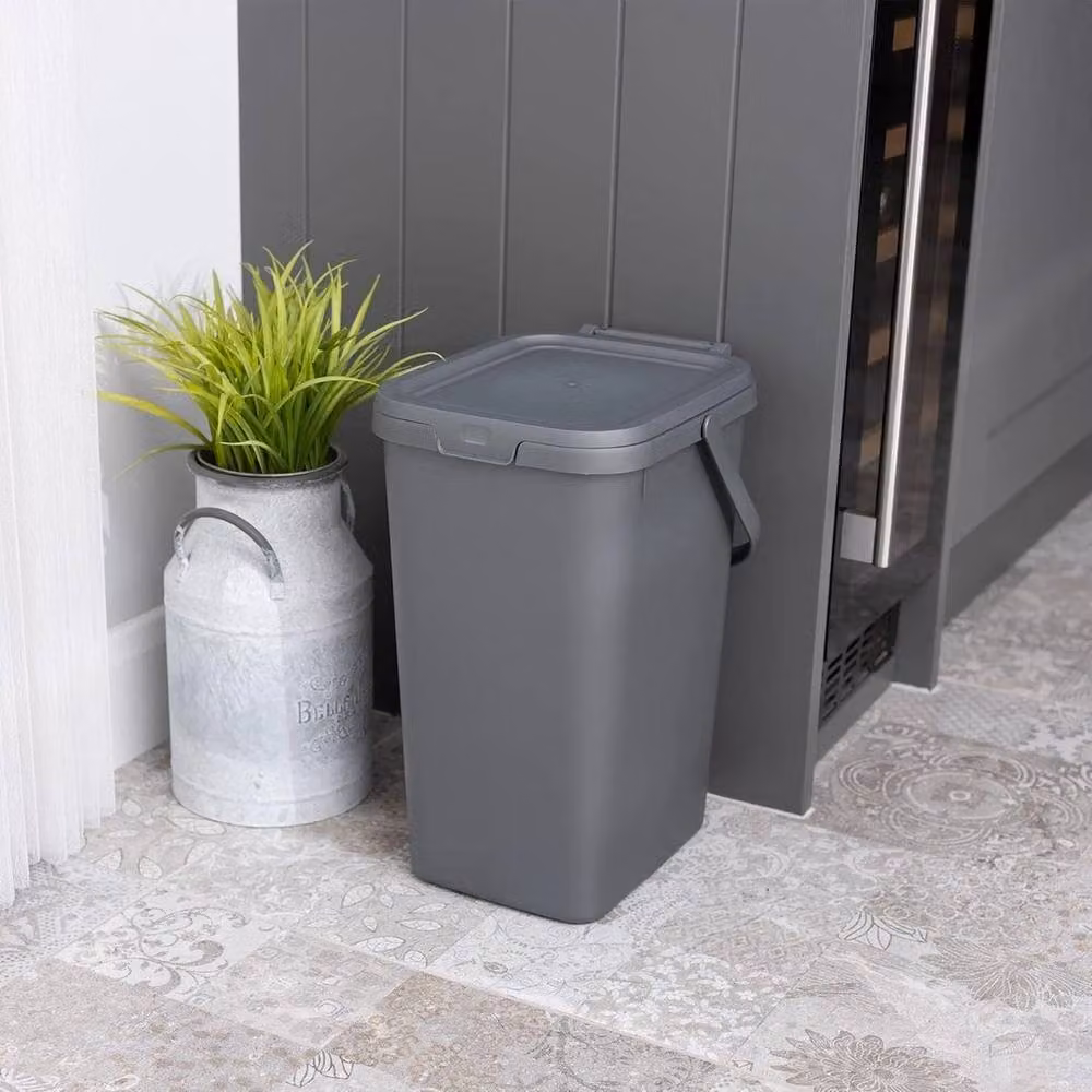 PAWNORA 18L Metallic Plastic Storage Organiser with Handles in Grey – 2