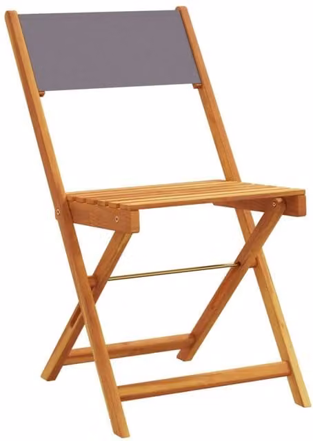 Berkfield Home Beautiful 3 Piece Bistro Set in Anthracite Fabric and Dark Grey Oiled Acacia Wood – 1