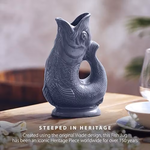Wade Fish Jug in French Grey, 1.2 l Ceramic Earthenware – 3